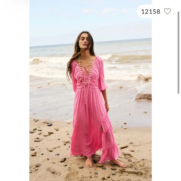 FREE PEOPLE
You're A Jewel Maxi pink rare spring boho casual resort revolve $148 - Picture 3 of 14